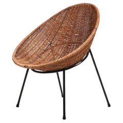 Mid Century Tube Rattan Chair 1950s