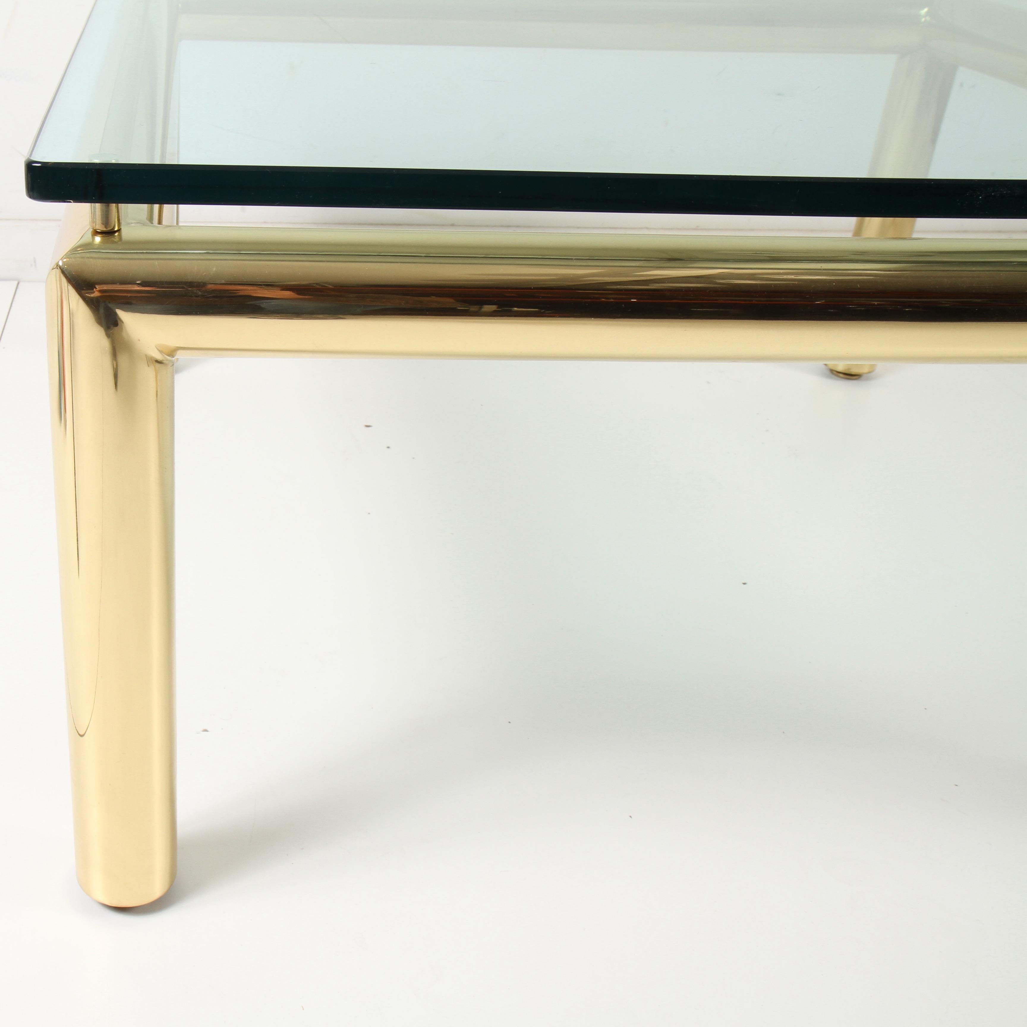 Midcentury Tubular Brass Coffee Table In Good Condition For Sale In New London, CT