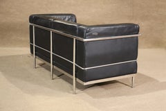Midcentury Tubular Leather Sofa