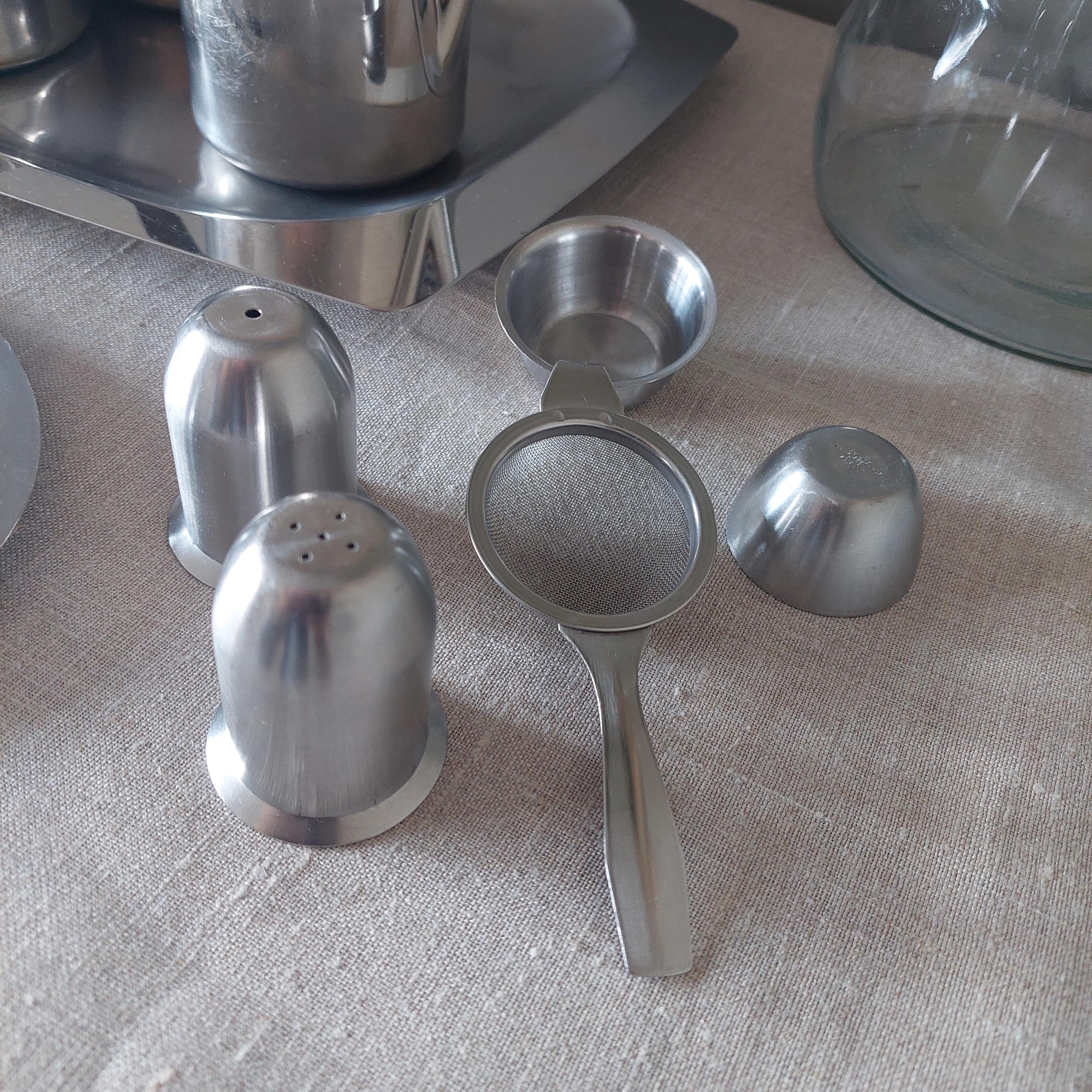 Mid-Century Tudor Knight Stainless Steel Breakfast Tea Coffee Set Service, 60s For Sale 4