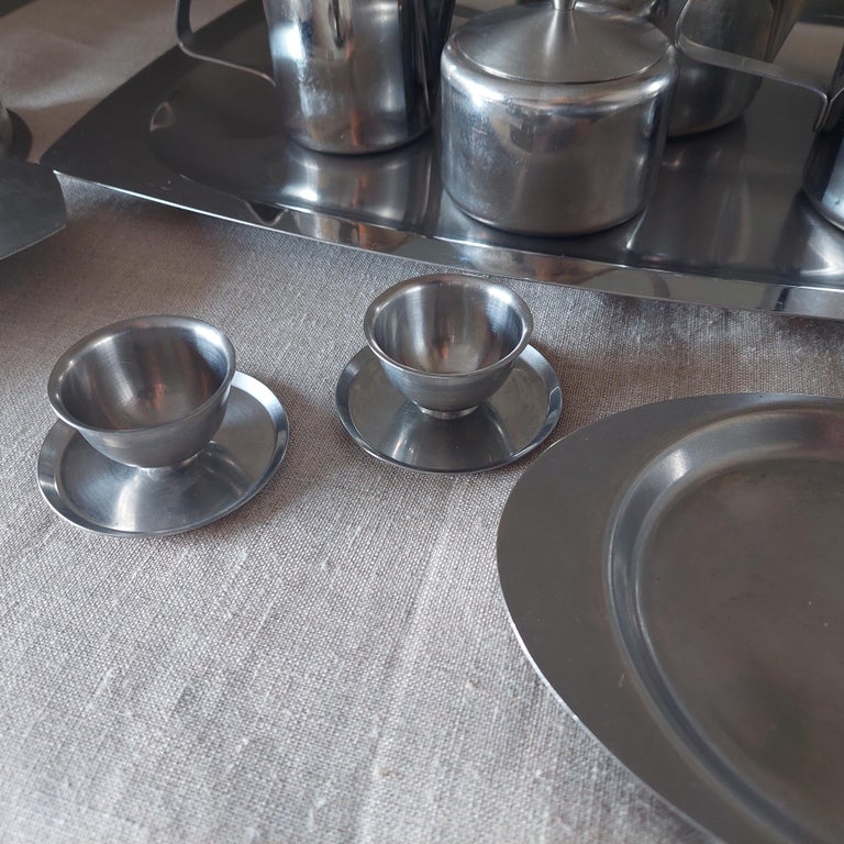 MidCentury Tudor Knight Stainless Steel Breakfast Tea Coffee Set