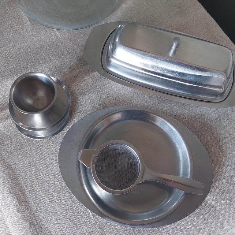 MidCentury Tudor Knight Stainless Steel Breakfast Tea Coffee Set