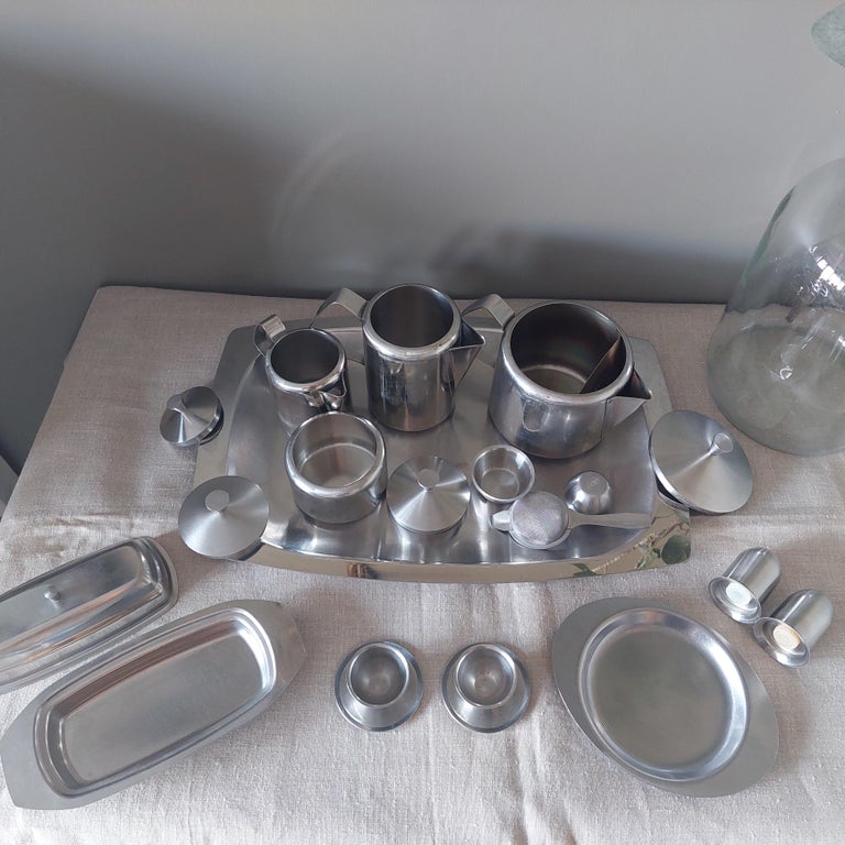 MidCentury Tudor Knight Stainless Steel Breakfast Tea Coffee Set