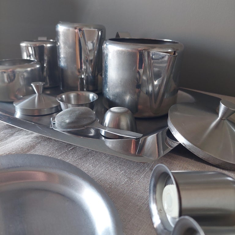 MidCentury Tudor Knight Stainless Steel Breakfast Tea Coffee Set