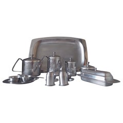 Mid-Century Tudor Knight Stainless Steel Breakfast Tea Coffee Set Service, 60s