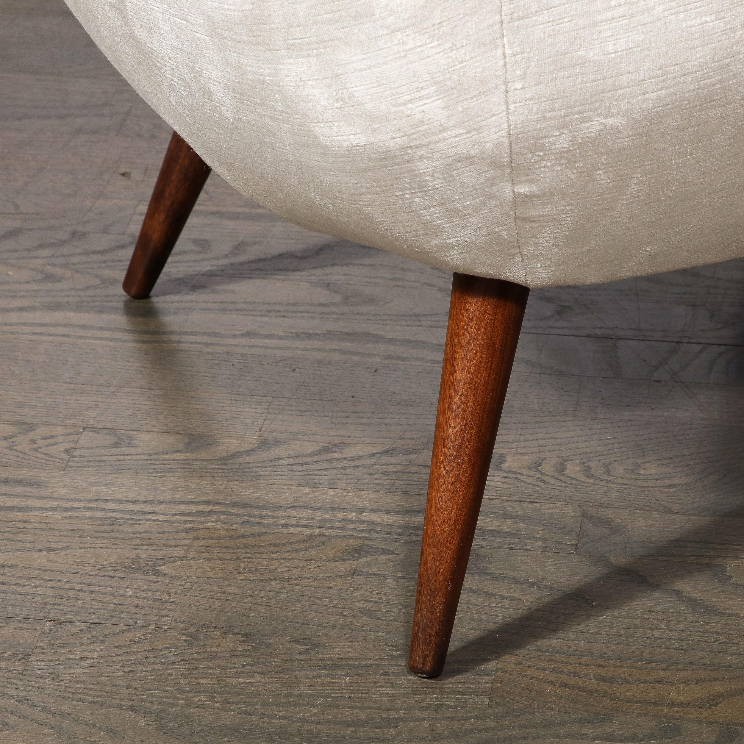 Mid-Century-Loungesessel mit getufteter Rückenlehne aus Platinsamt von Lawrence Peabody im Angebot 3