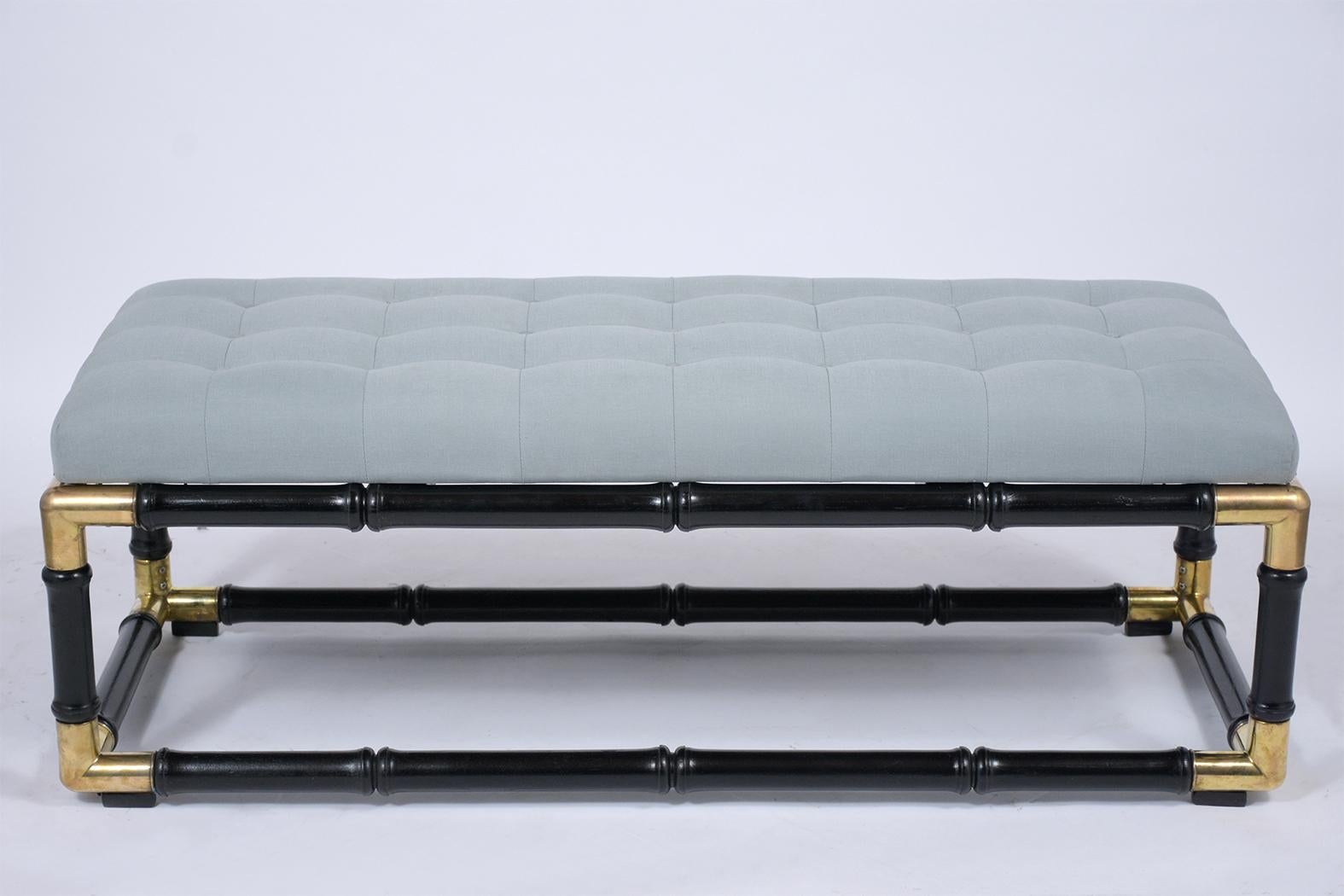American Mid-Century Tufted Bench