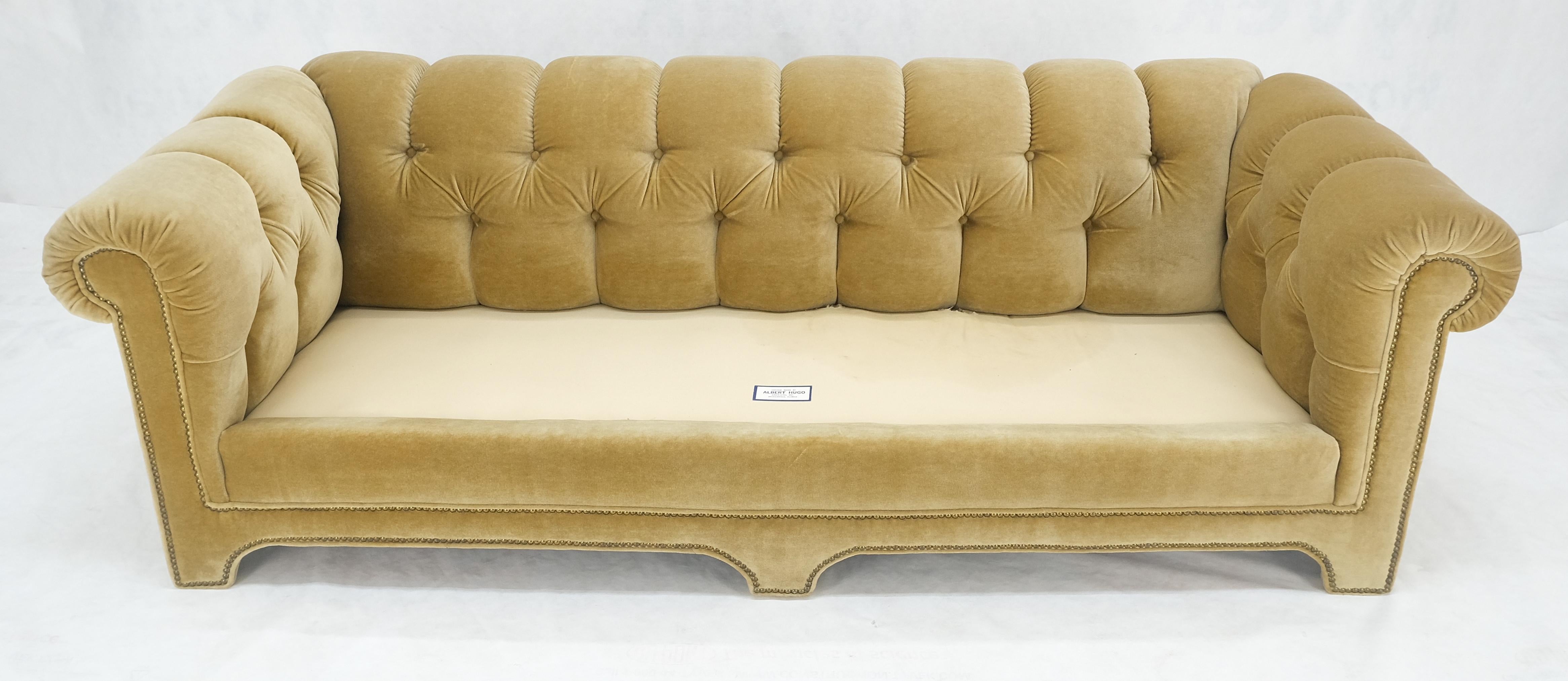 Mid Century Tufted Chesterfield Gold Mohair Albert Hugo Cloud Shape Sofa MINT! For Sale 6