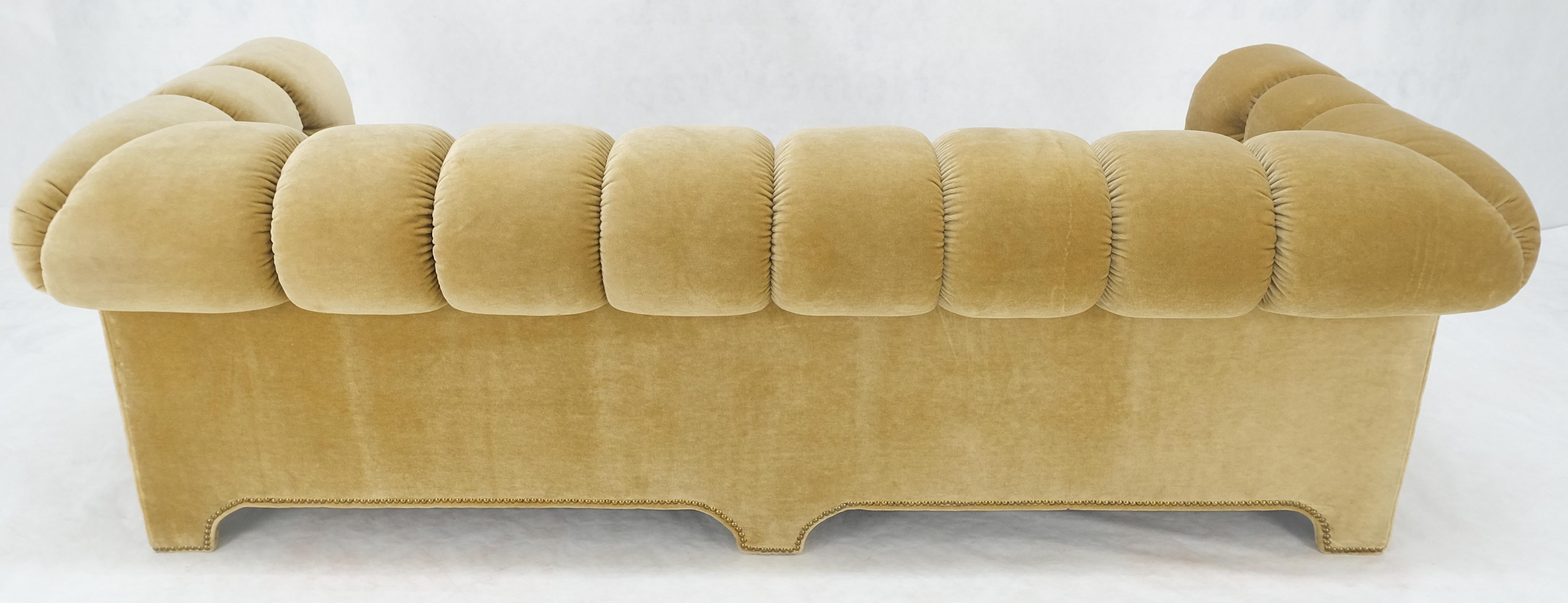 Mid Century Tufted Chesterfield Gold Mohair Albert Hugo Cloud Shape Sofa MINT! For Sale 8