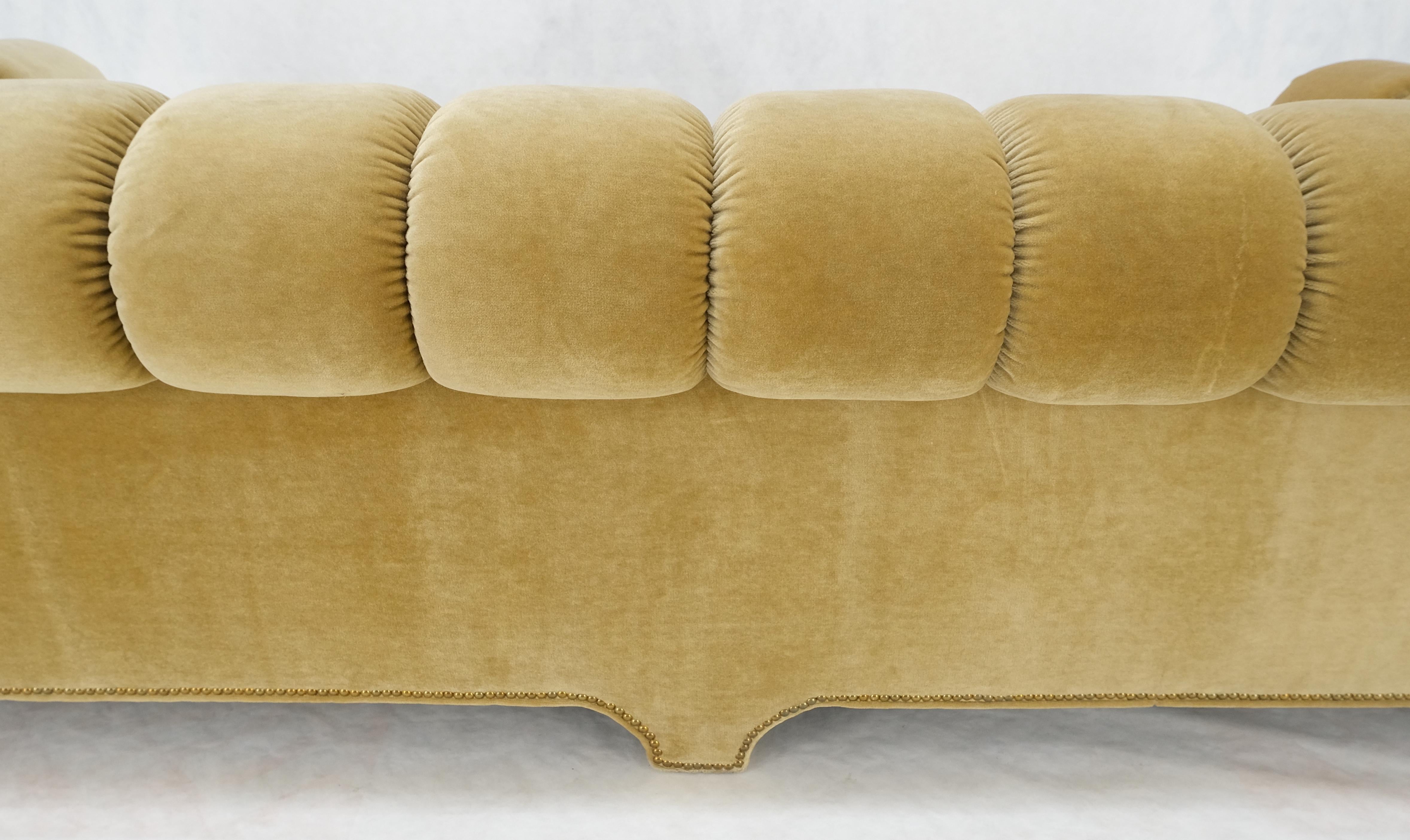 Mid Century Tufted Chesterfield Gold Mohair Albert Hugo Cloud Shape Sofa MINT! For Sale 9