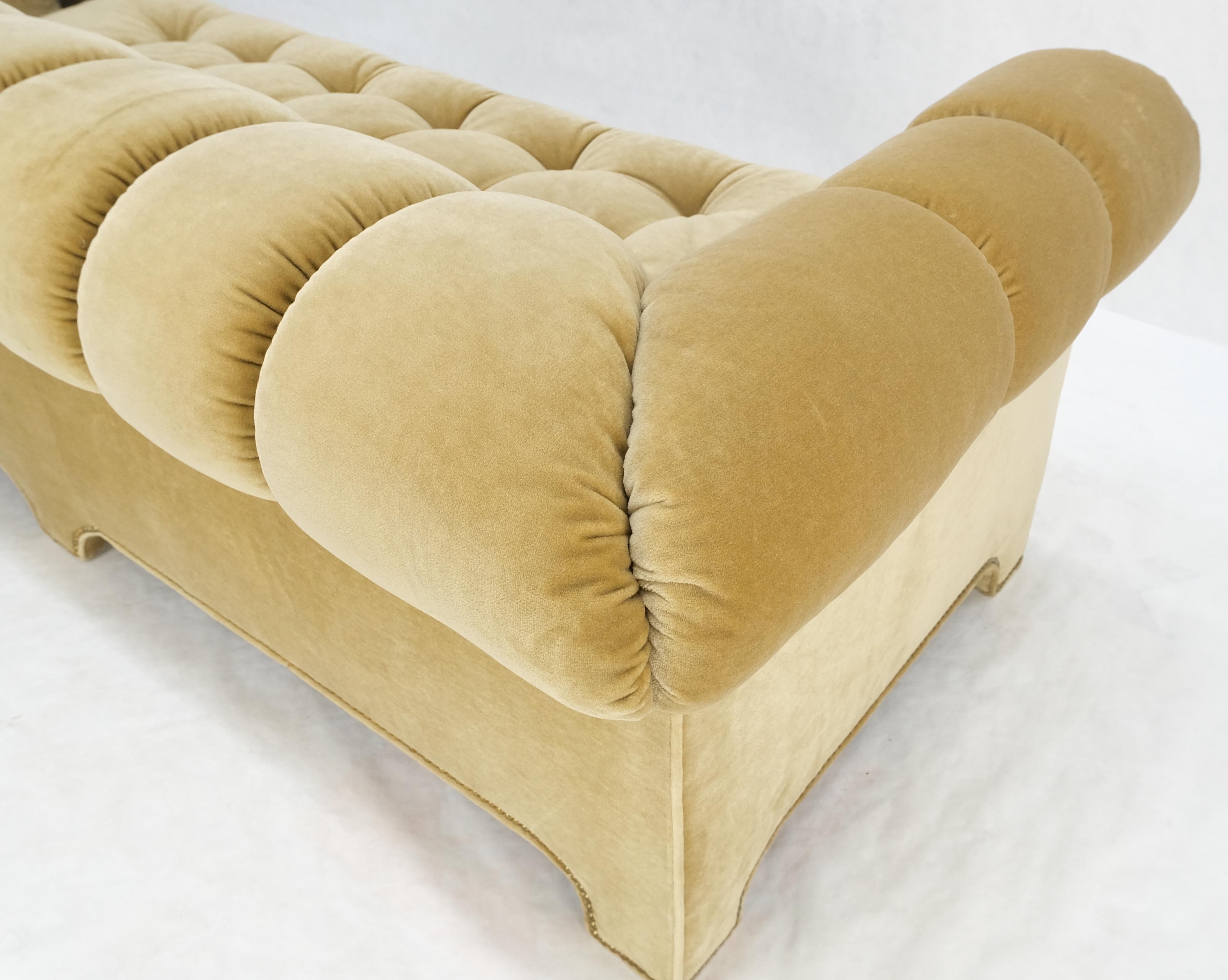 Mid Century Tufted Chesterfield Gold Mohair Albert Hugo Cloud Shape Sofa MINT! For Sale 9