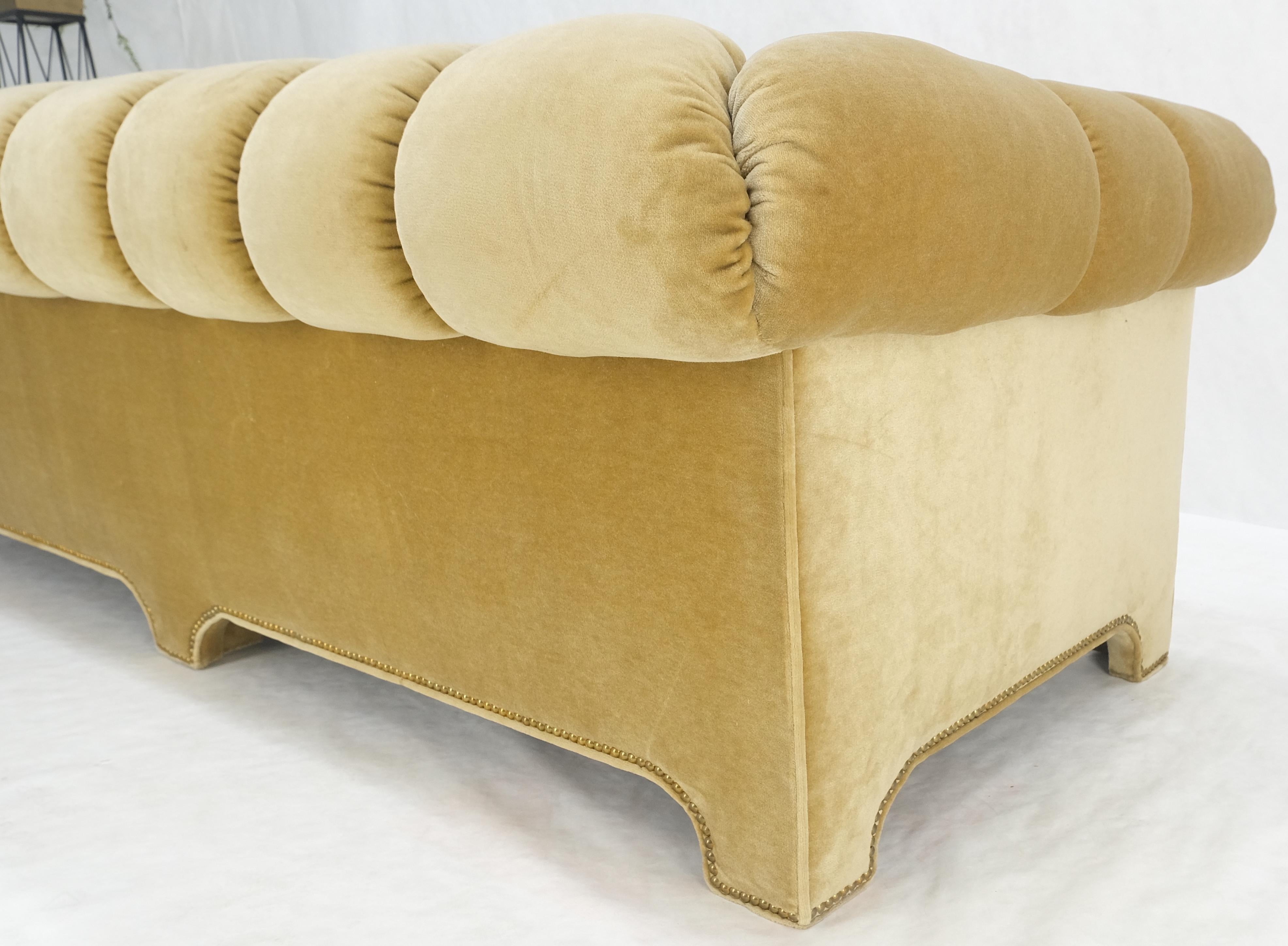 Mid-Century Modern Mid Century Tufted Chesterfield Gold Mohair Albert Hugo Cloud Shape Sofa MINT! For Sale