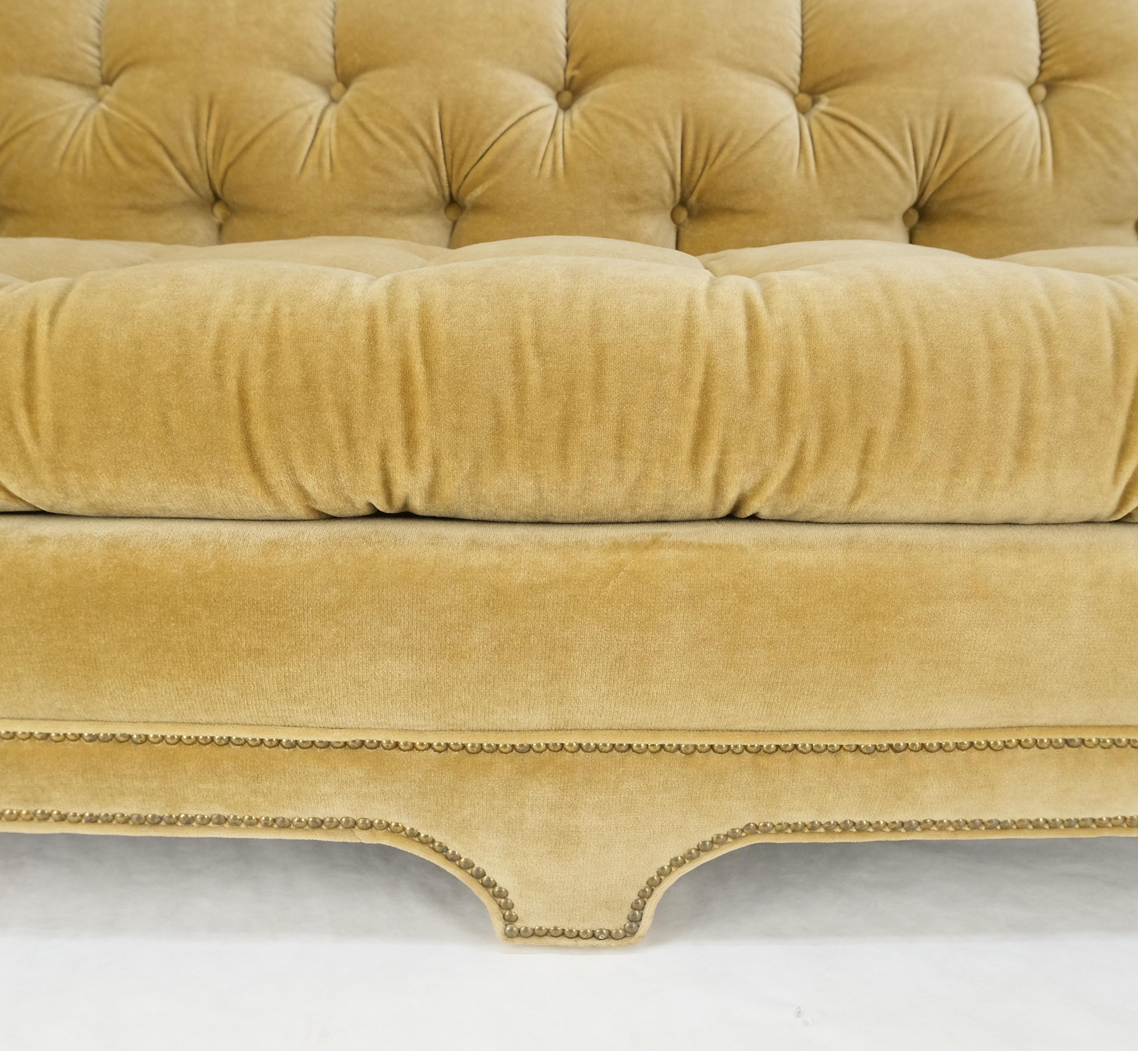 Mid Century Tufted Chesterfield Gold Mohair Albert Hugo Cloud Shape Sofa MINT! For Sale 3