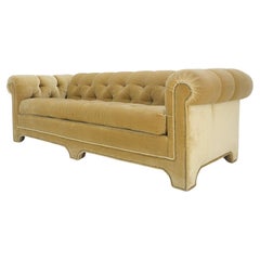Mitte des Jahrhunderts getuftetes Chesterfield Gold Mohair Albert Hugo Wolkenform Sofa MINT!