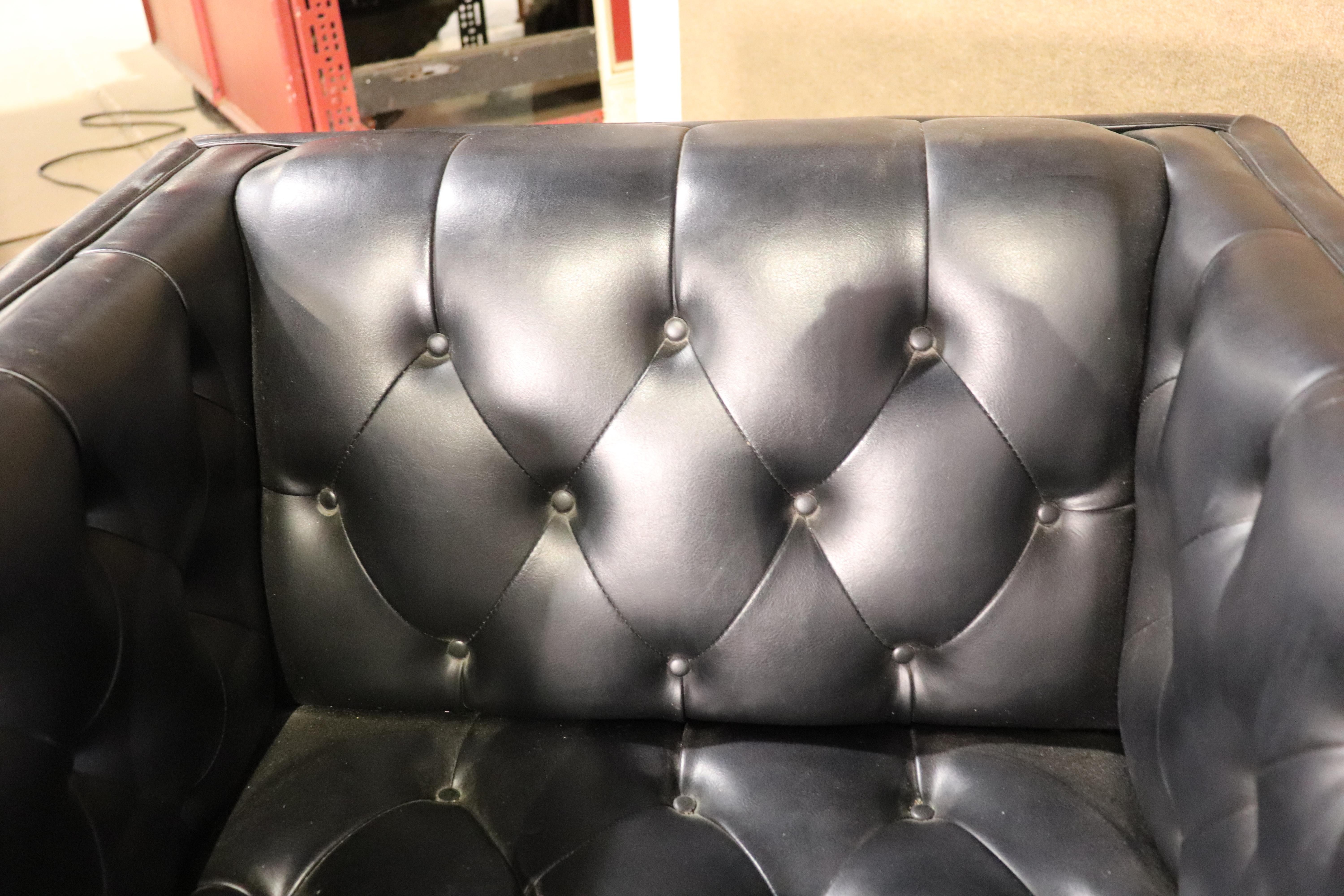 Mid-Century Tufted Cube Chairs For Sale 5