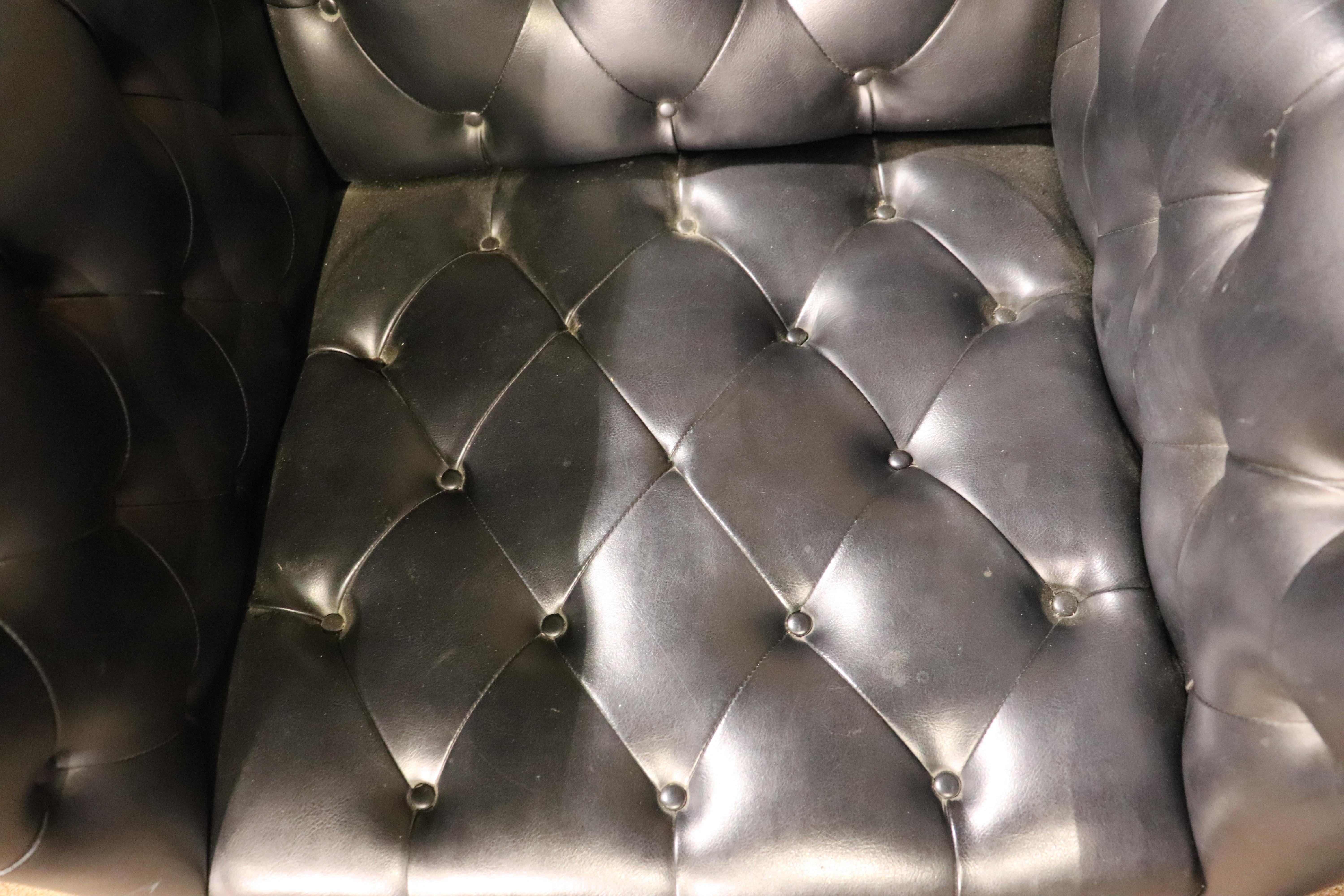 Mid-Century Tufted Cube Chairs For Sale 3