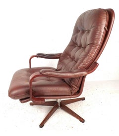 Mid-Century Tufted "Kropp Stolen Original" Lounge Chair and Ottoman