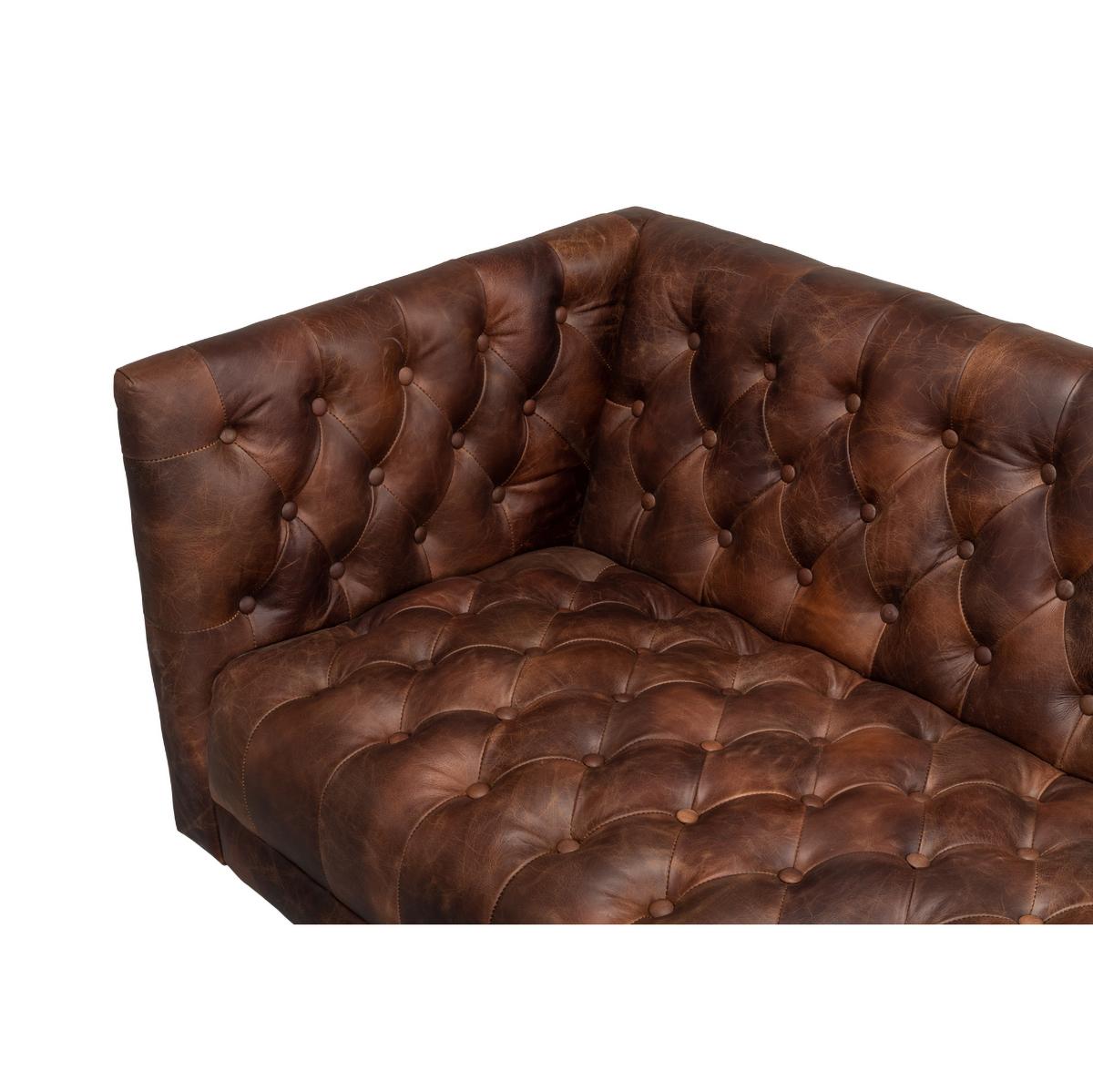 vintage tufted leather couch