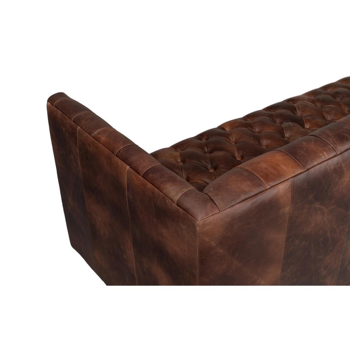 leather tufted sofa