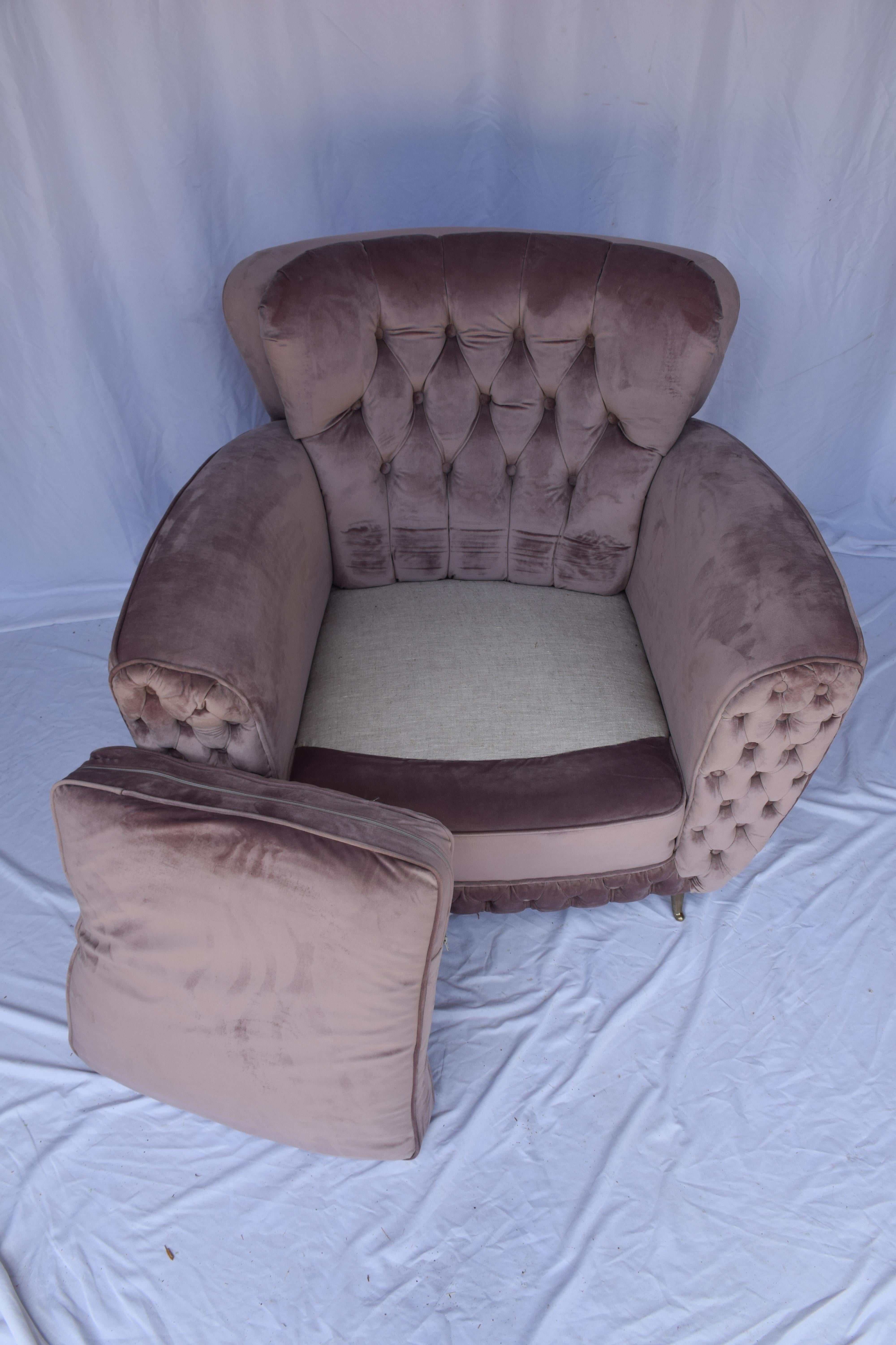 Mid-Century Tufted Lounge Chair For Sale 6