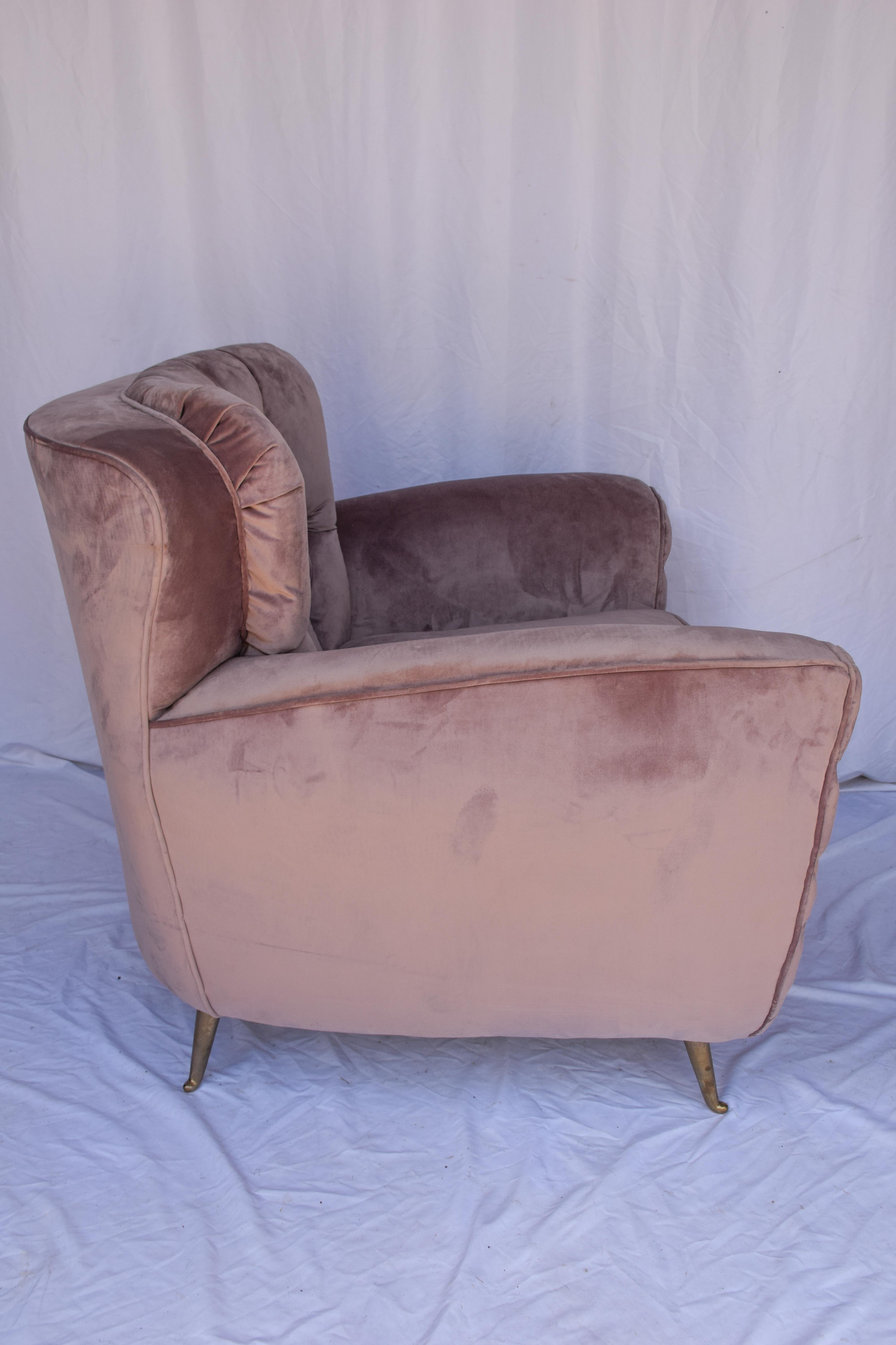 Mid-Century Tufted Lounge Chair In Good Condition For Sale In Houston, TX