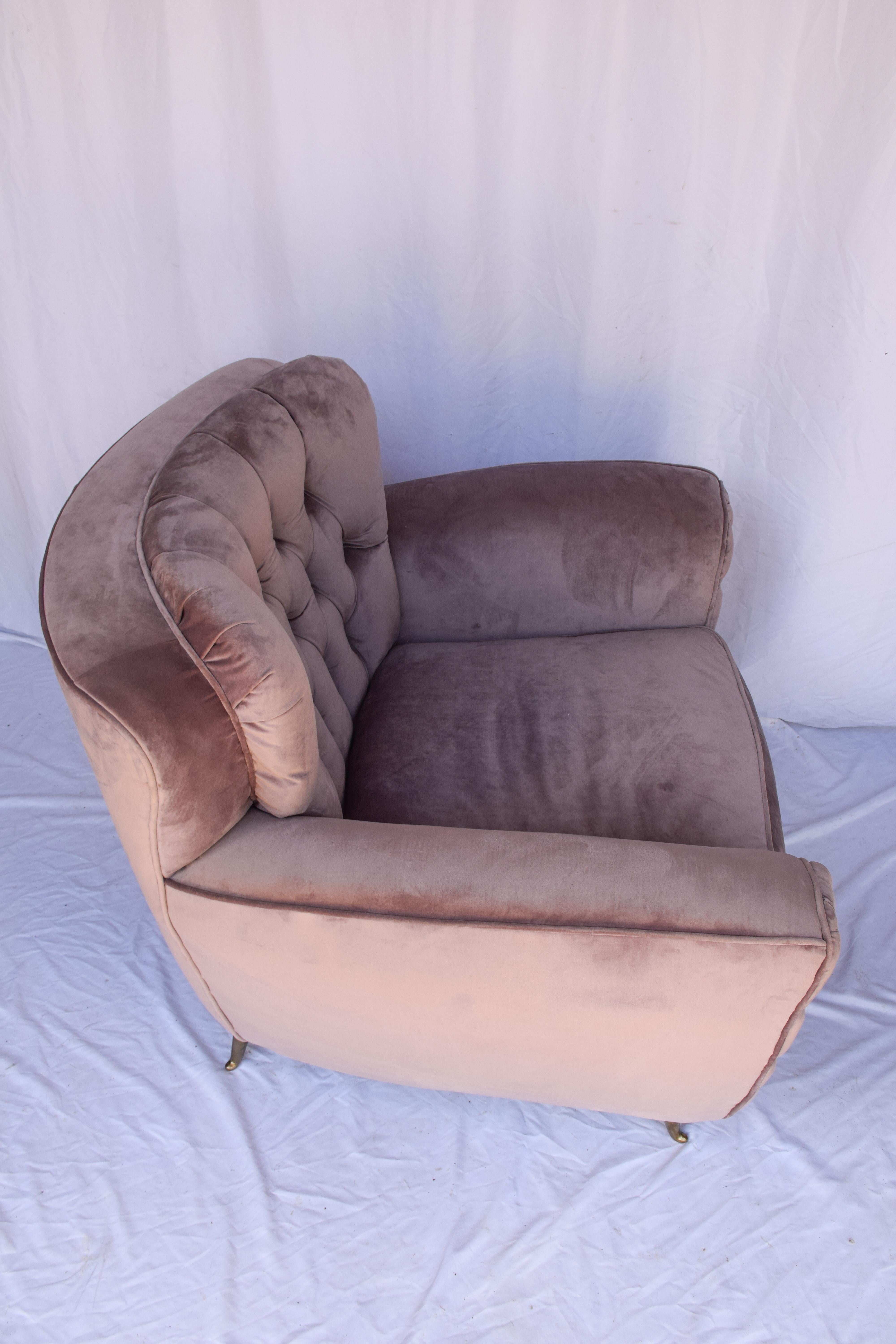 20th Century Mid-Century Tufted Lounge Chair For Sale
