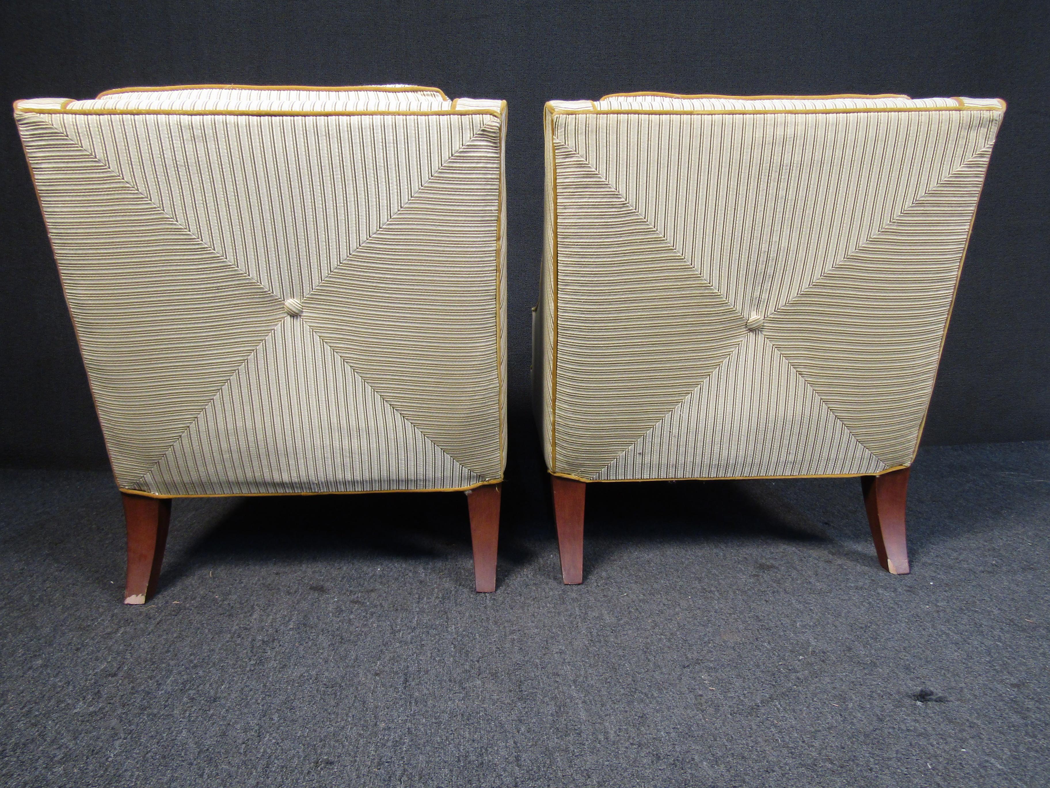 Mid-Century Tufted Lounge Chairs For Sale 1