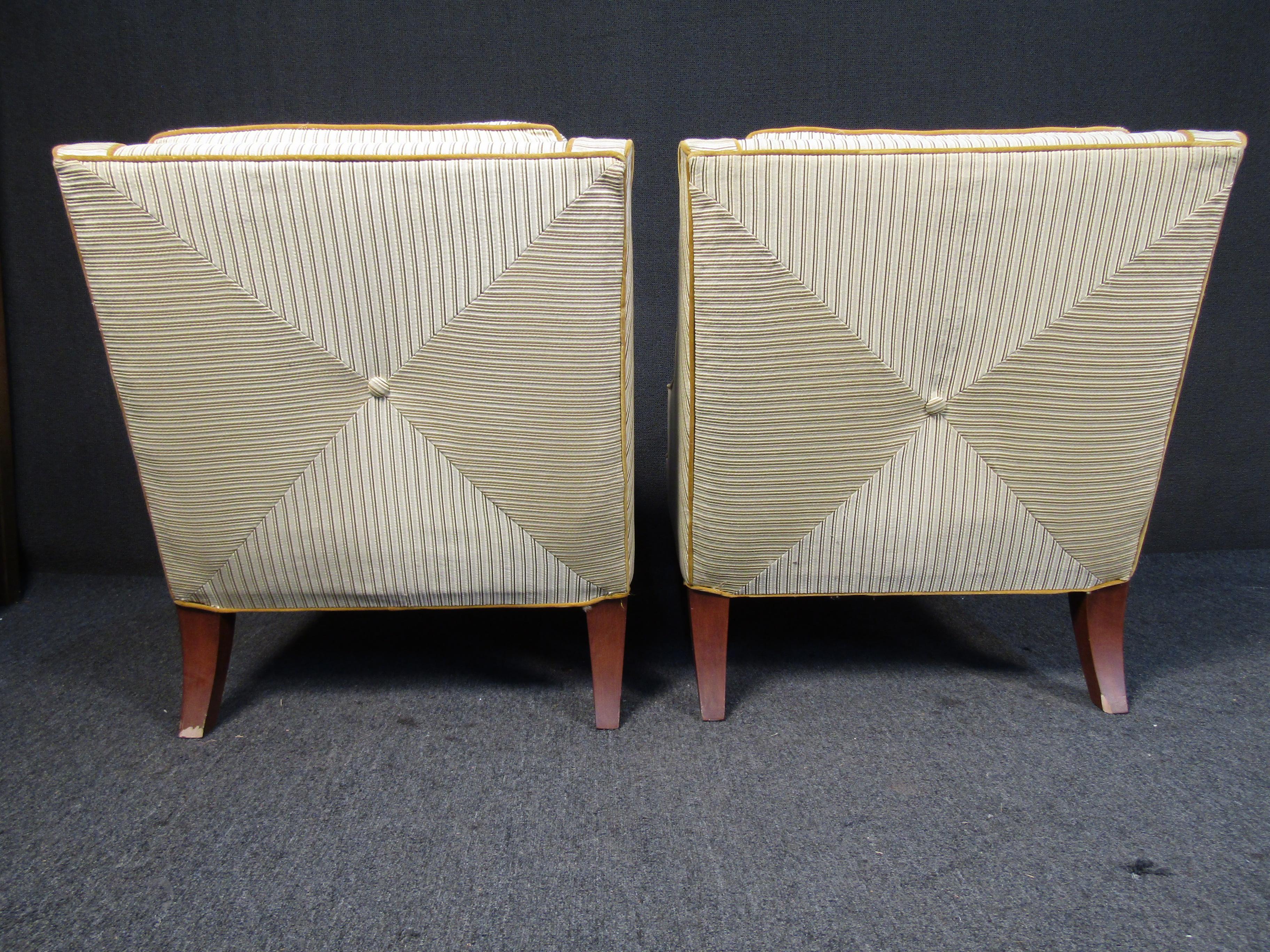 Mid-Century Tufted Lounge Chairs For Sale 2