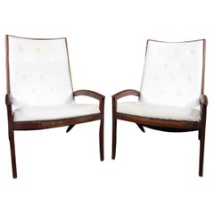 Mid-Century Tufted Lounge Chairs
