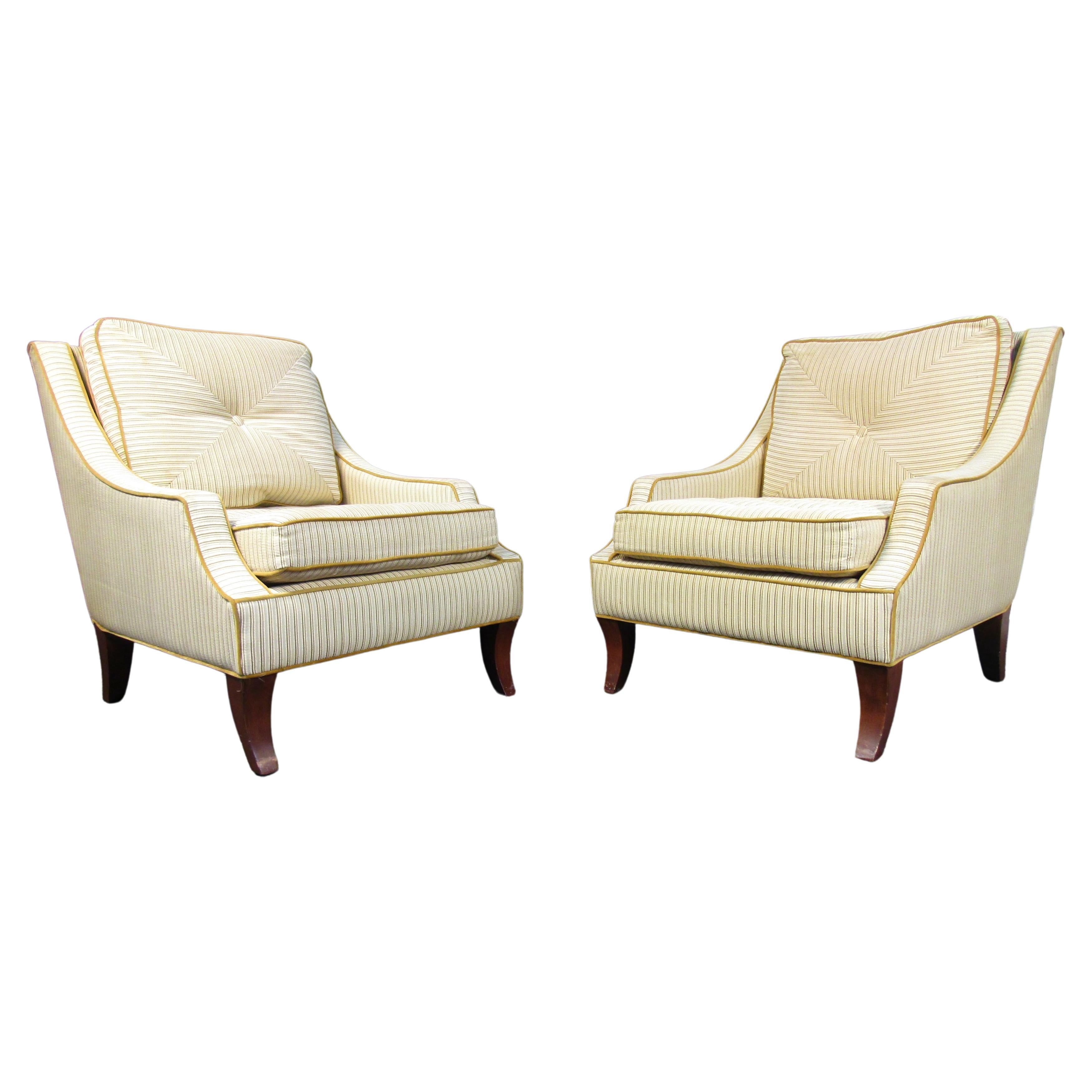 Mid-Century Tufted Lounge Chairs