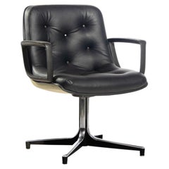 Midcentury Tufted Swivel Office Chair After Charles Pollock, USA, C. 1960s