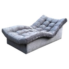 Mid-Century Tufted Velvet Chaise After Adrian Pearsall