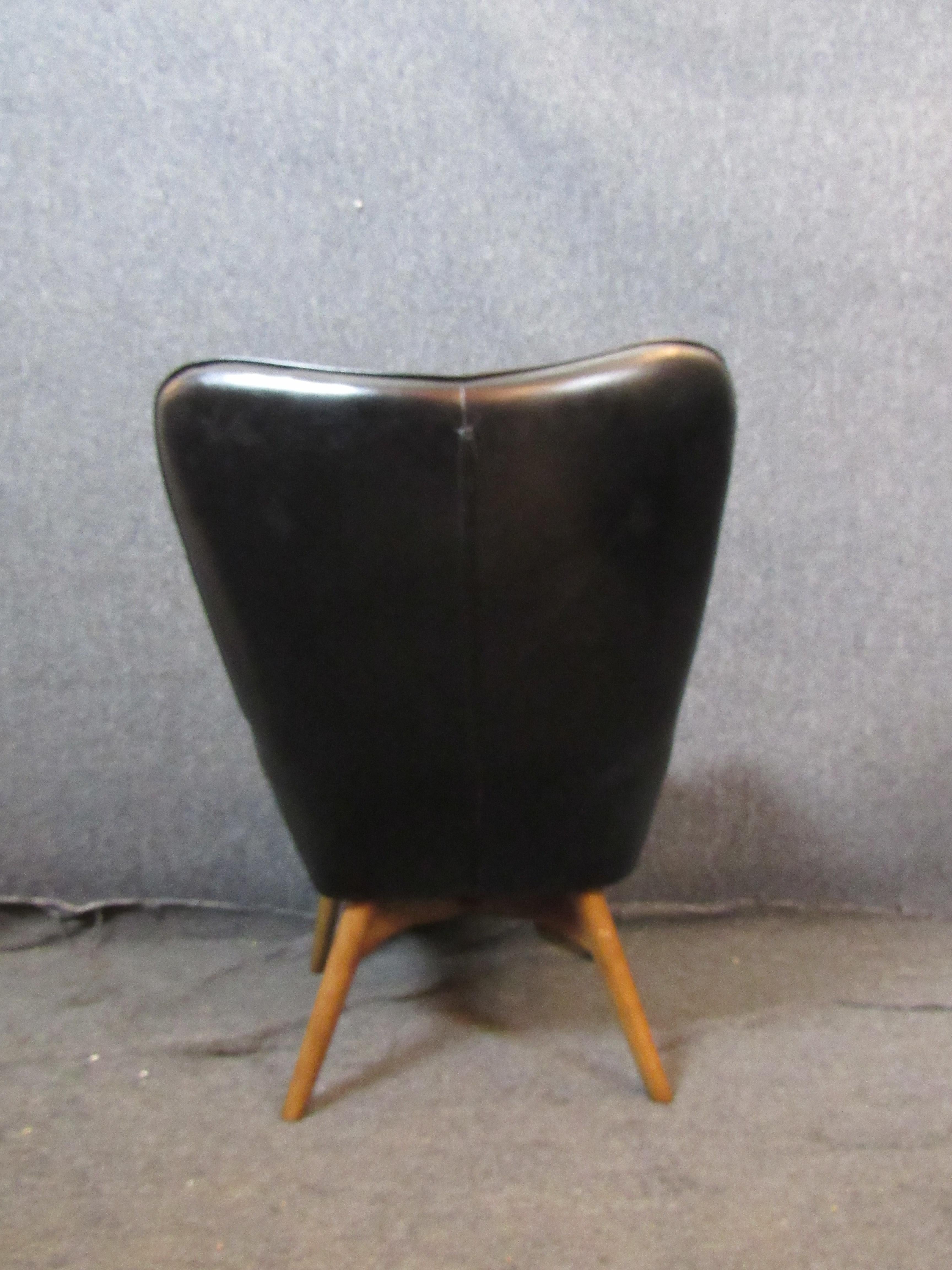 Leather Midcentury Tufted Wingback 