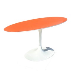Mid-century Tulip Dining Table by Eero Saarinen for Knoll W/ Orange Laminate Top