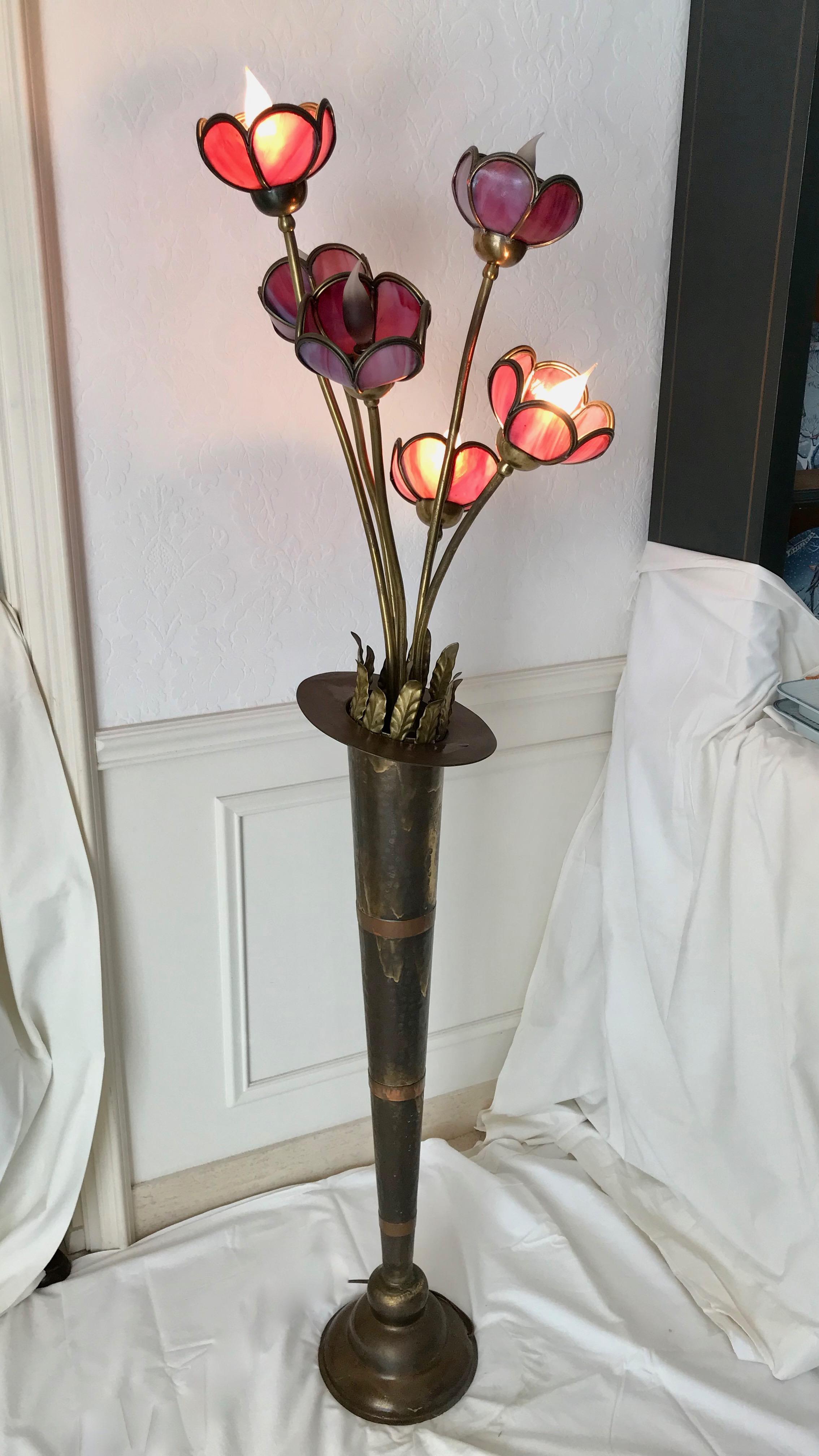 hollywood regency tulip floor lamp