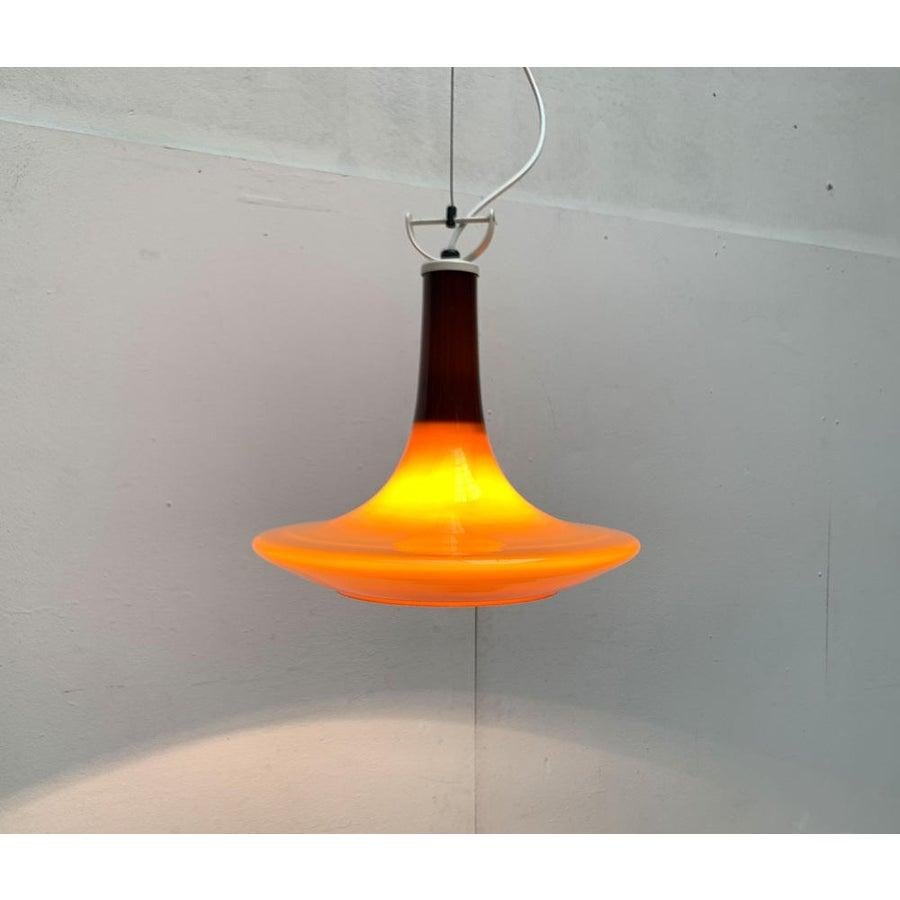Mid-Century moderno Lampada a sospensione a tulipano in vetro di Peill & Putzler, 1960 in vendita
