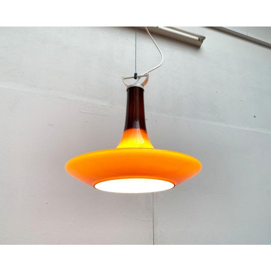 Tedesco Lampada a sospensione a tulipano in vetro di Peill & Putzler, 1960 in vendita