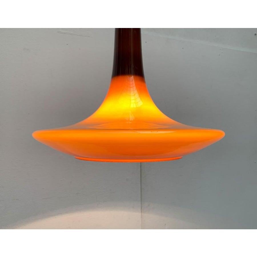 Lampada a sospensione a tulipano in vetro di Peill & Putzler, 1960 In condizioni buone in vendita a Hamburg, DE