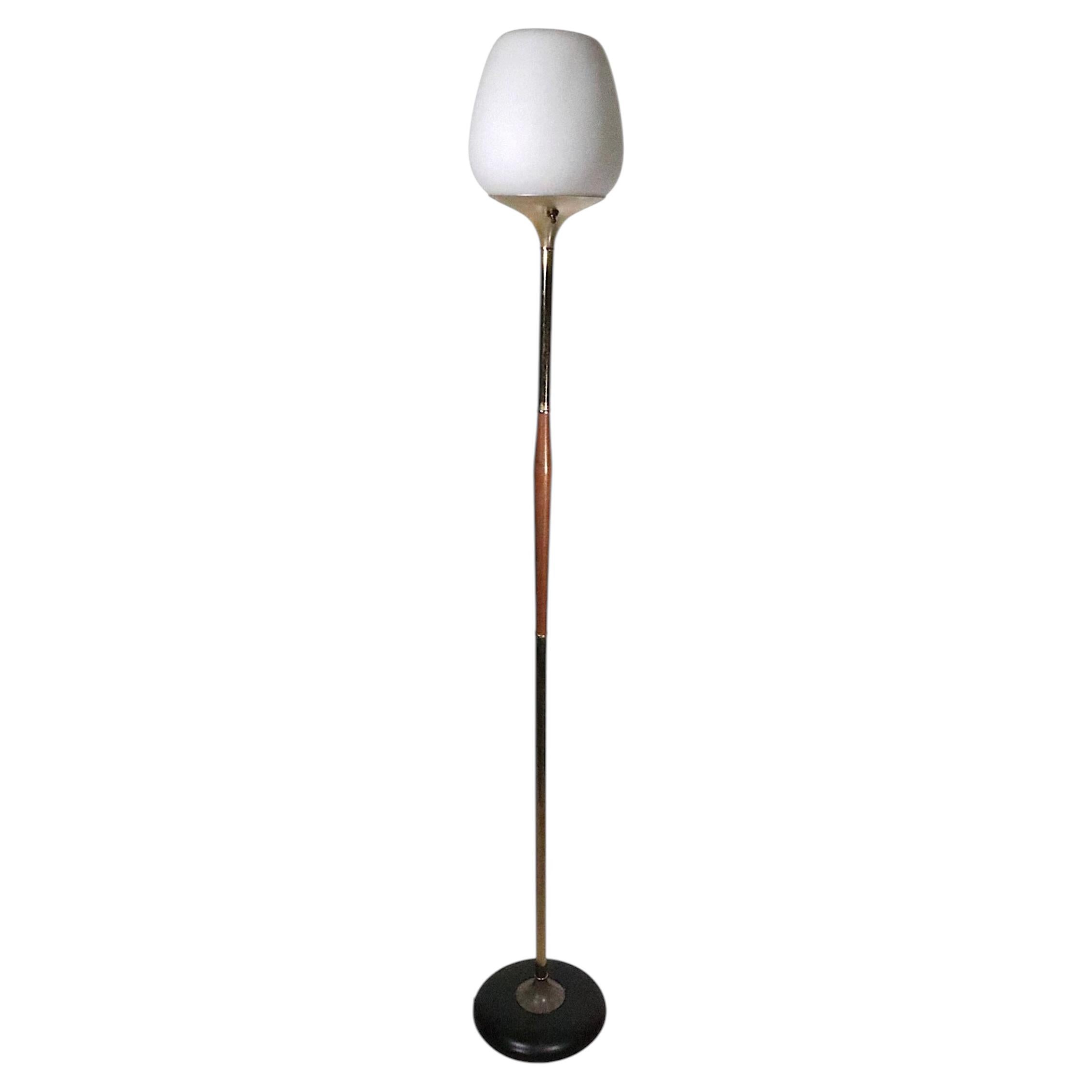 Mid Century Tulip Shade Uplight Torchiere Floor Lamp c. 1950/60's