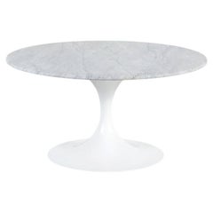 Mid-Century Tulip Style Round Marble Coffee Table