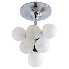 Mid-Century Tulip Chandelier in Glass and Chrome by Nele for Temde, 1960