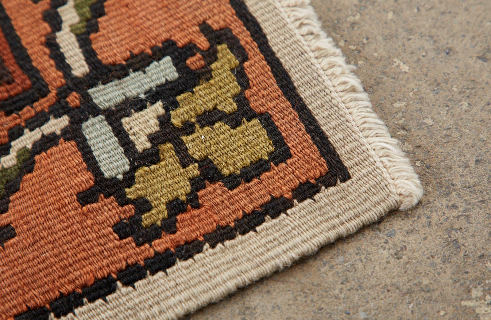 Midcentury Turkish Floral Thracian Kilim For Sale 8