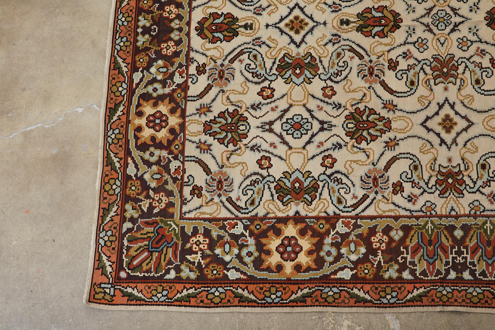 20th Century Midcentury Turkish Floral Thracian Kilim For Sale