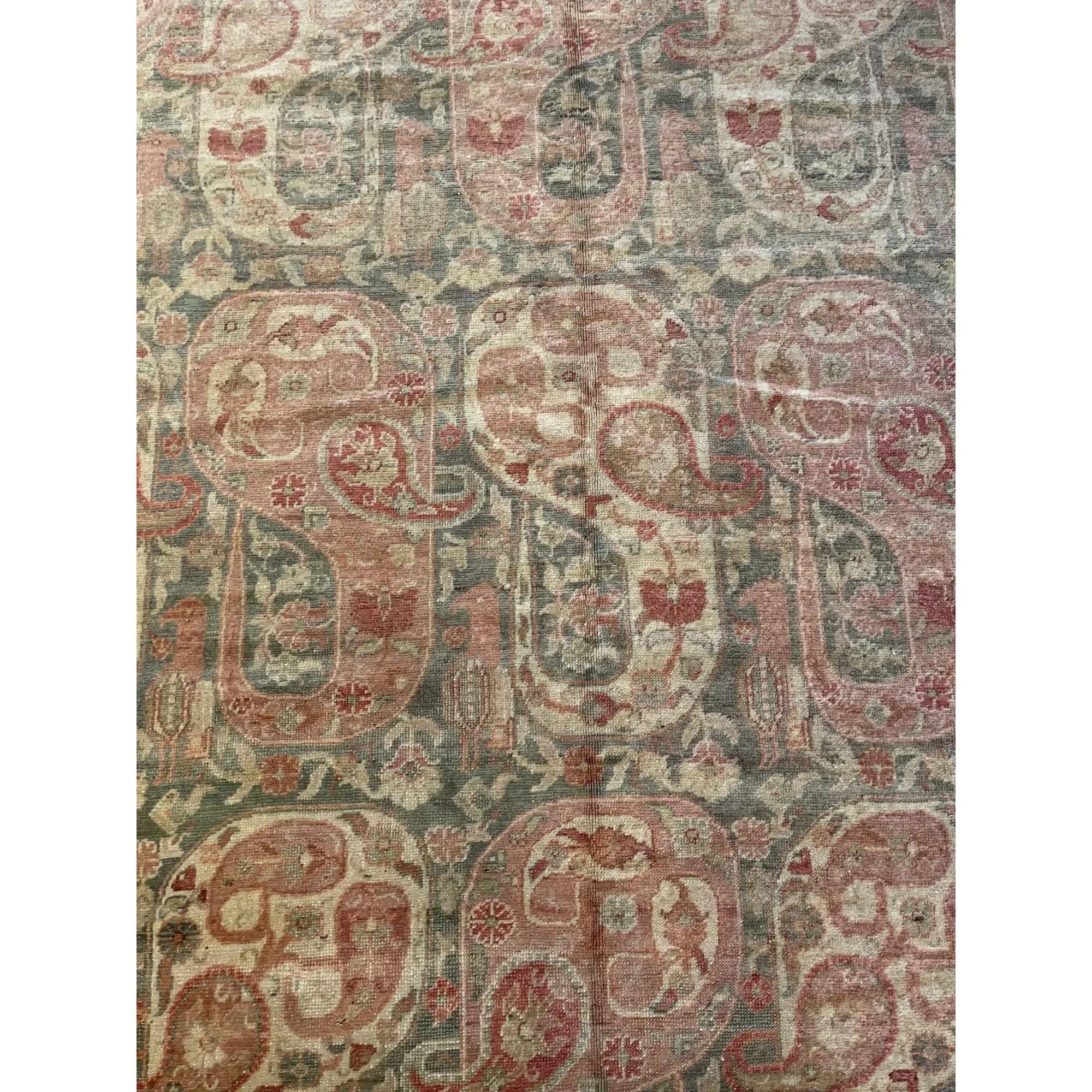 Türkischer Hereke Teppich aus der Jahrhundertmitte 12'8'' X 8'10'' (Empire) im Angebot