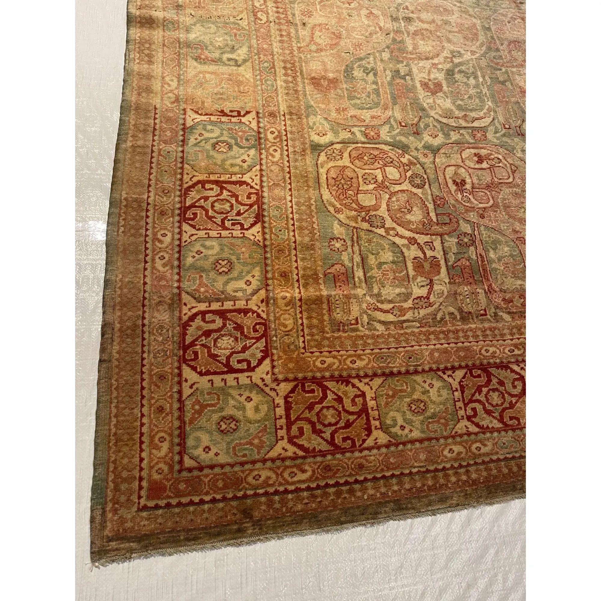Mid-Century Turkish Hereke Rug 12'8'' X 8'10'' In Good Condition For Sale In Los Angeles, US