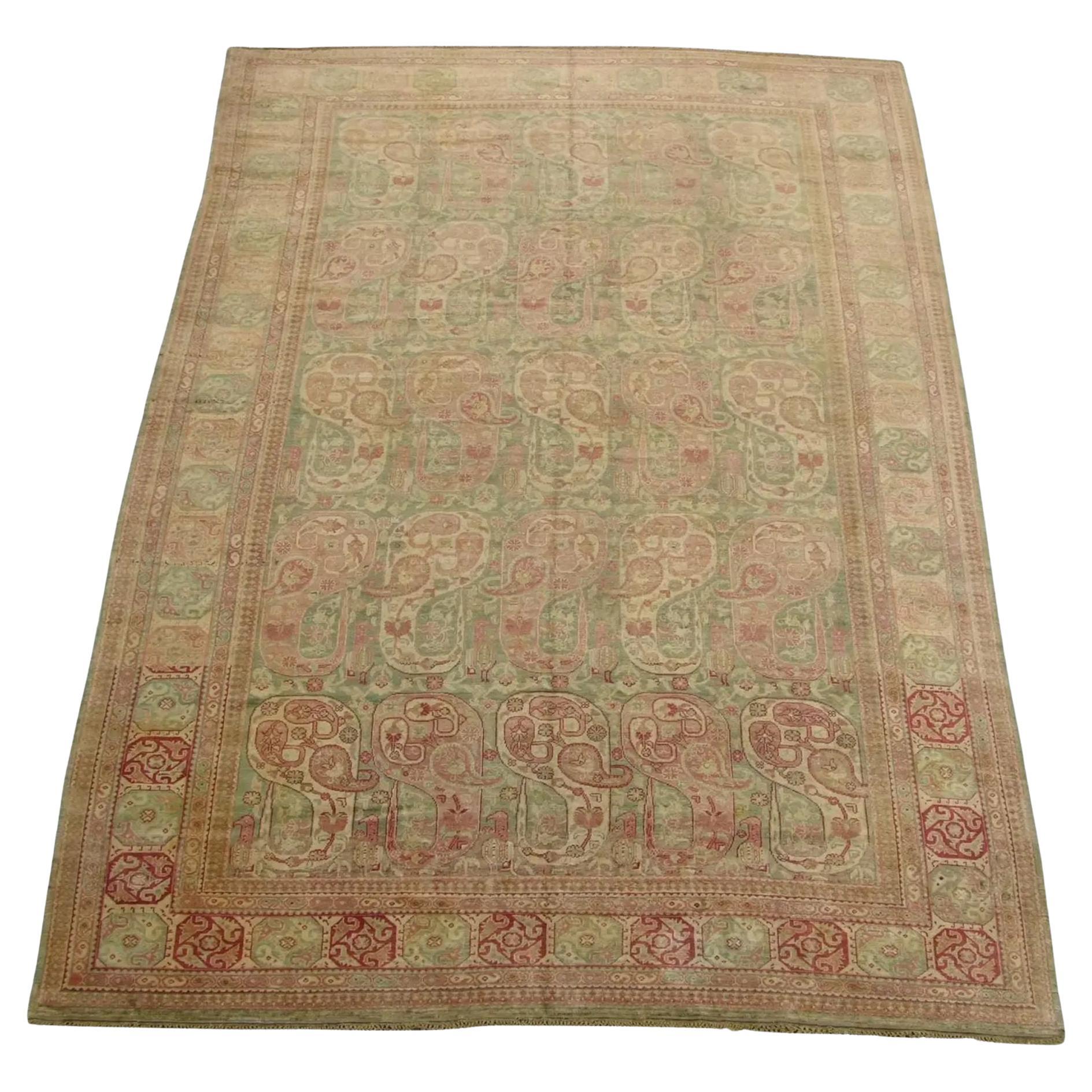 Mid-Century Turkish Hereke Rug 12'8'' X 8'10'' For Sale