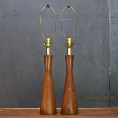 Midcentury Turned Hourglass-Form Table Lamps