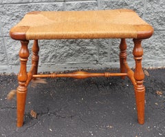 Midcentury Turned Maple and Seat Seat Bench