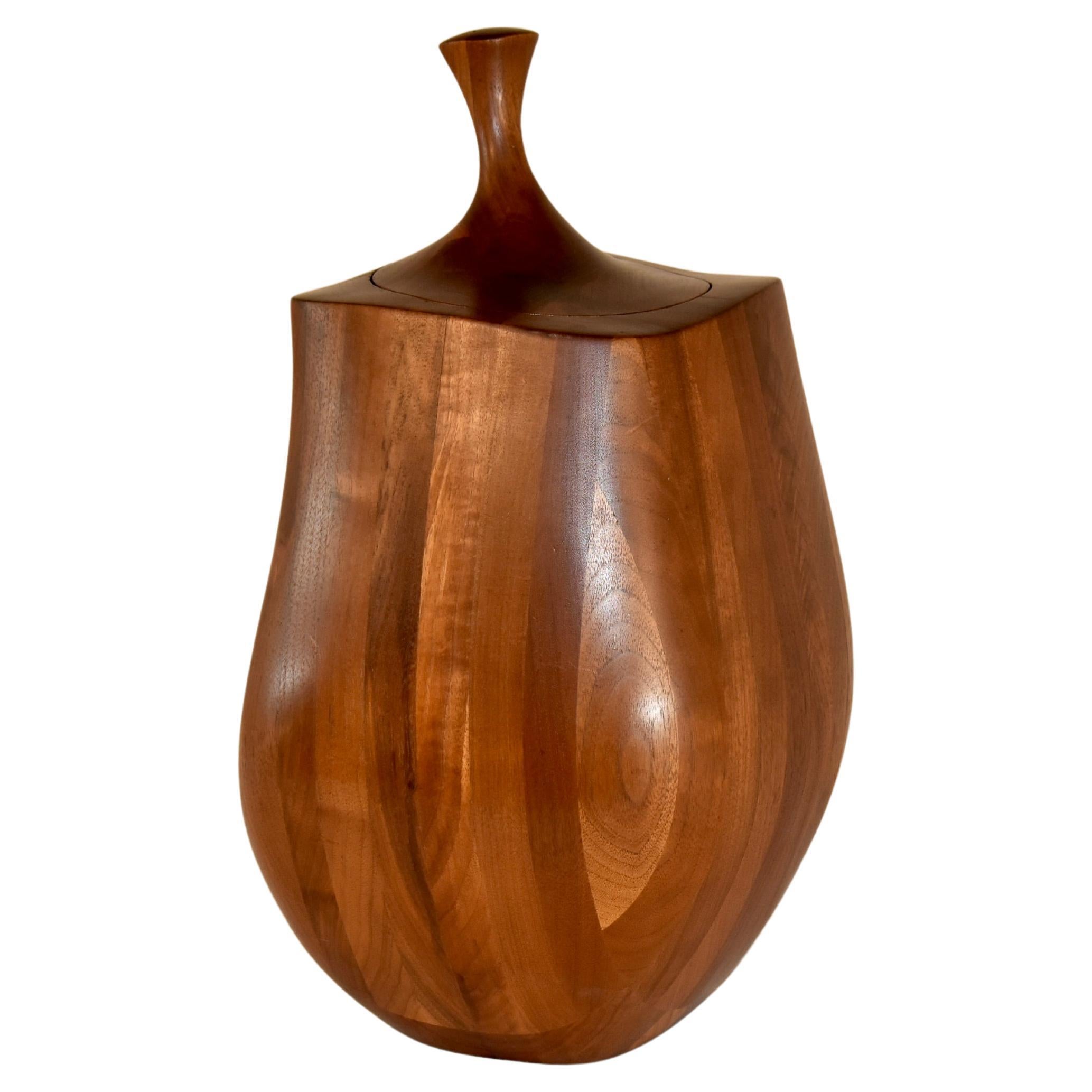 Mid-Century Turned Treen Jar, Circa 1960 For Sale