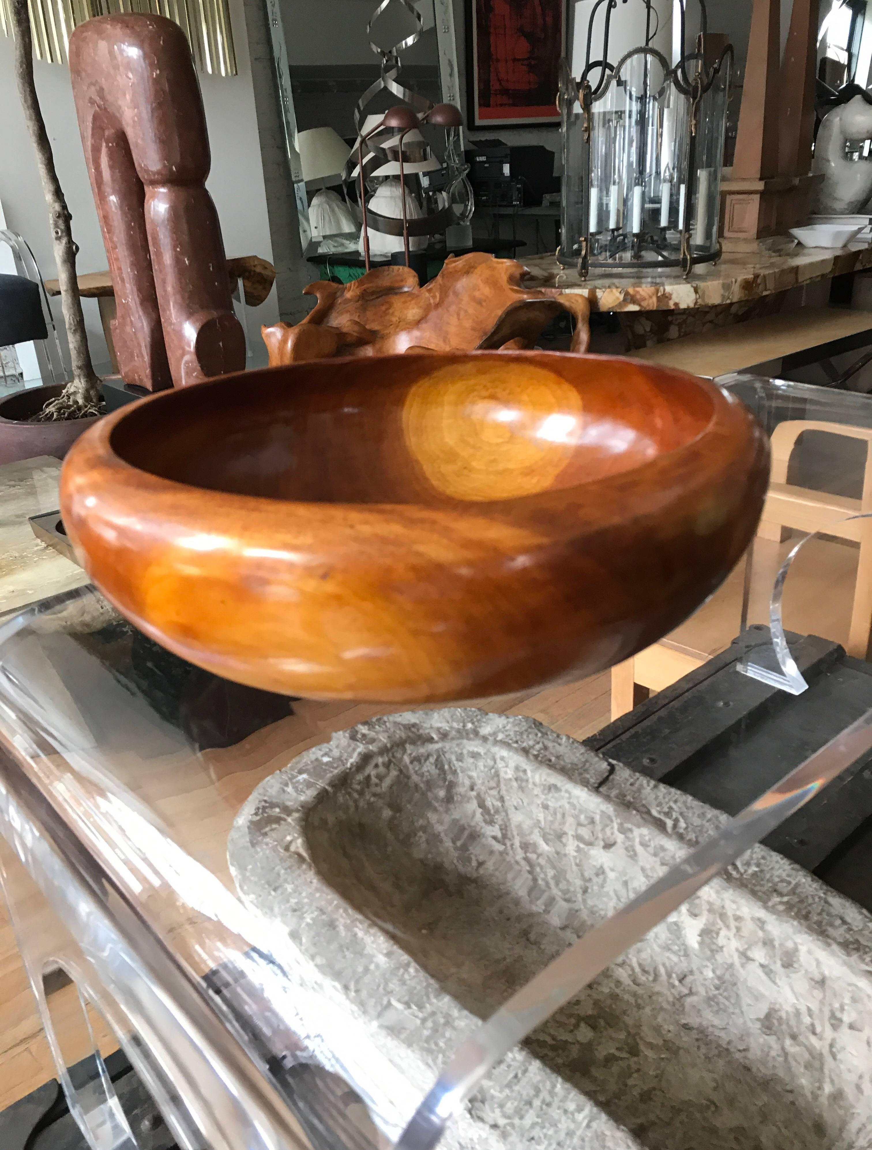 Midcentury Turned Wood Centrepiece Bowl 4